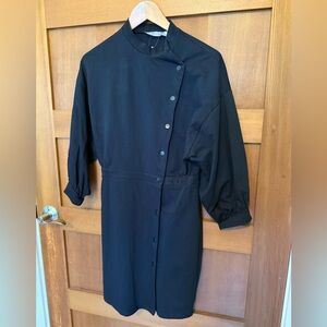 ASOS Black Cross Over Snap Down Dress 6